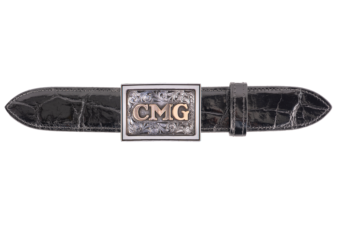 Pinto Ranch 1.5" Gold & Silver Personalized Trophy Buckle