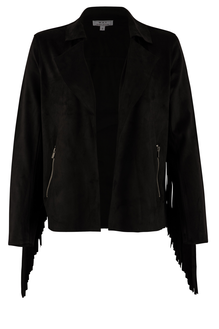 W.A.Y. Faux Suede Fringe Jacket