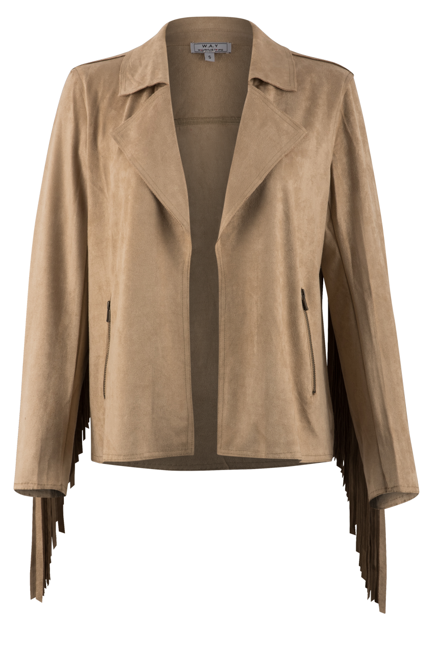W.A.Y. Faux Suede Fringe Jacket