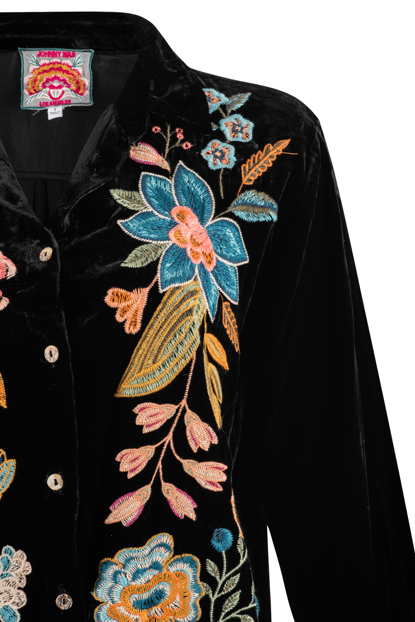 Johnny Was Oversized Velvet Top