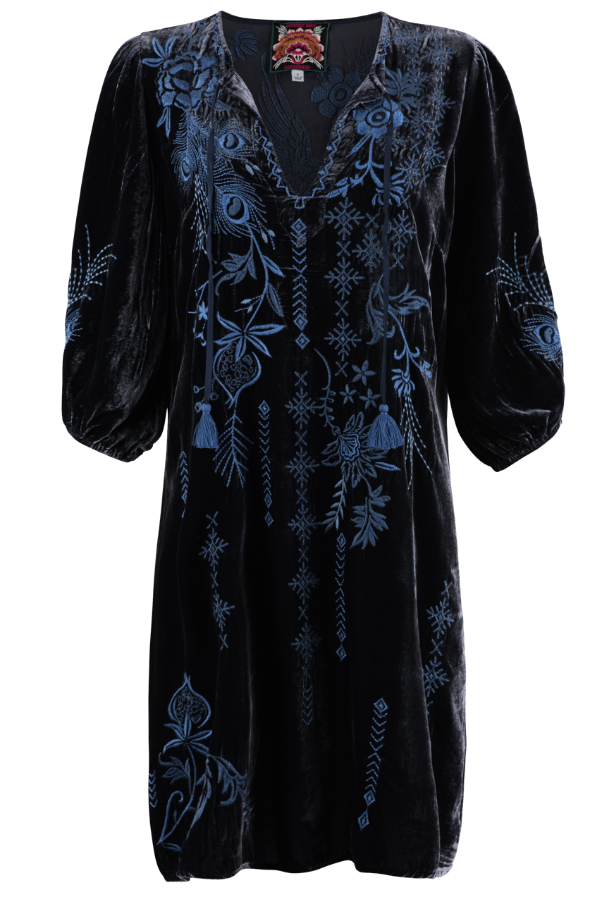 Johnny Was Azure Relaxed Velvet Dress