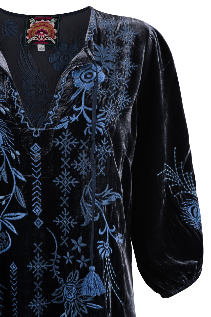 Johnny Was Azure Relaxed Velvet Dress