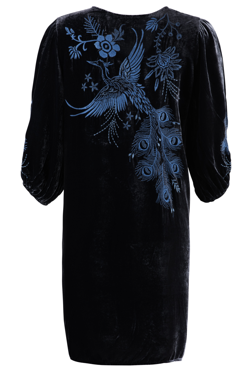Johnny Was Azure Relaxed Velvet Dress