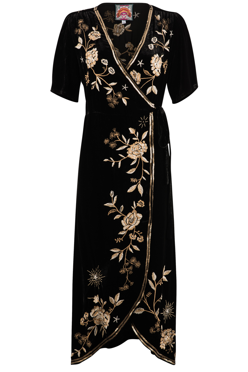 Johnny Was Ally Velvet Wrap Dress