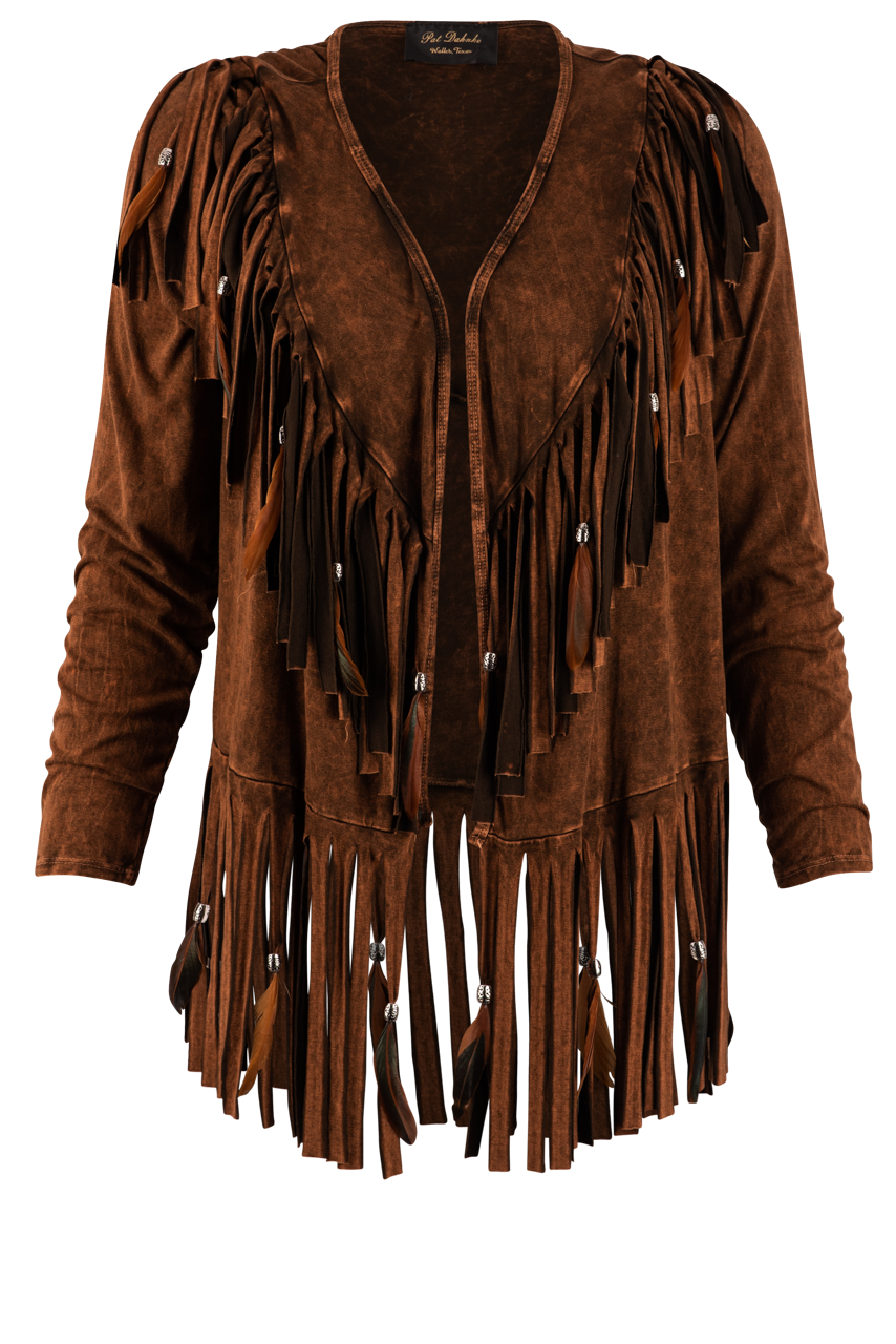 Pat Dahnke Dark Brown Fringe Jacket