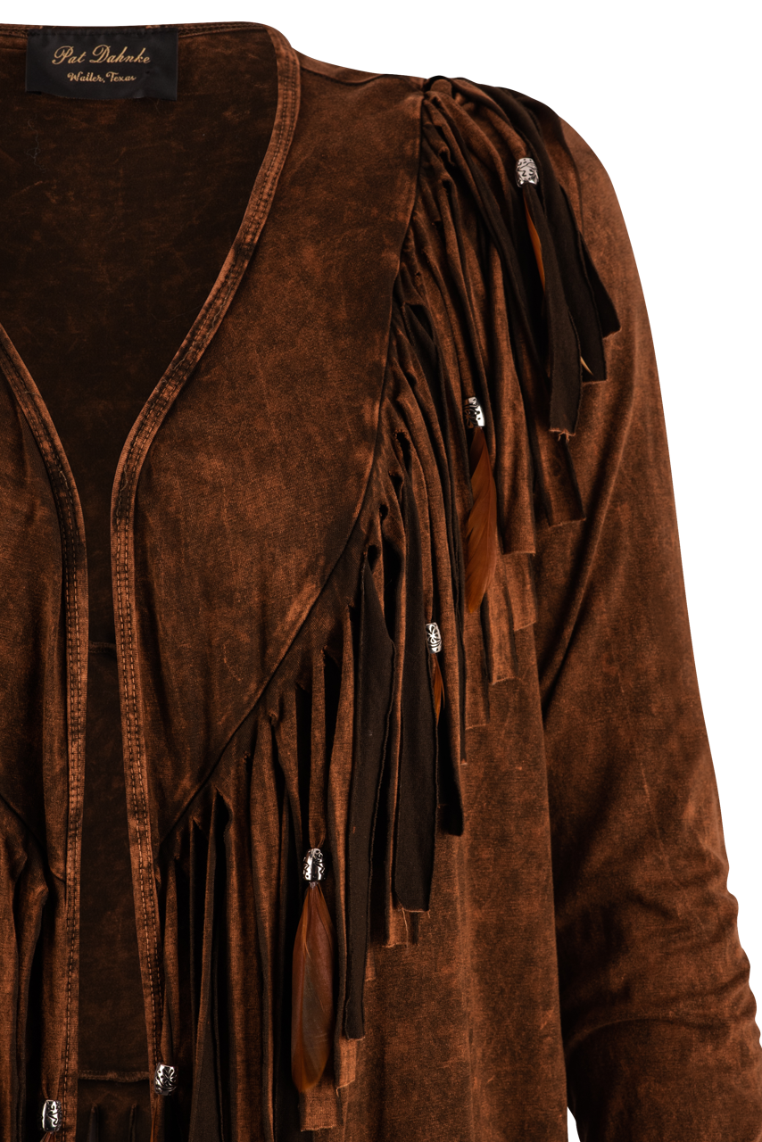 Pat Dahnke Dark Brown Fringe Jacket