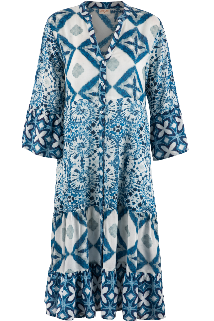 Rubyaya Blue Wesley Midi Dress