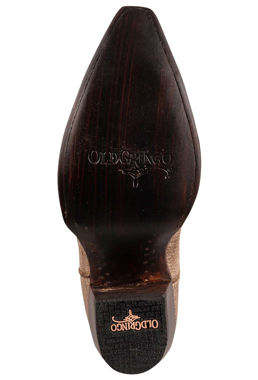 Old Gringo Women's Goat Cersei Snakeskin Cowgirl Boots - Gold Beige