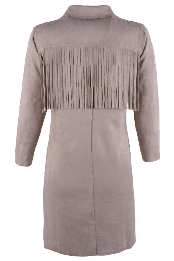 W.A.Y. Camel Collared Fringe Tunic
