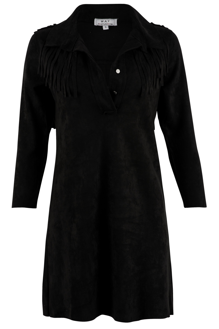 W.A.Y. Suede Fringe Shift Dress