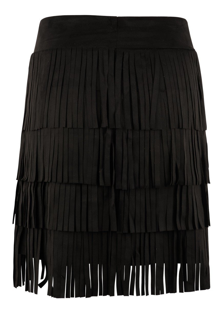 W.A.Y. Faux Suede Fringe Skirt