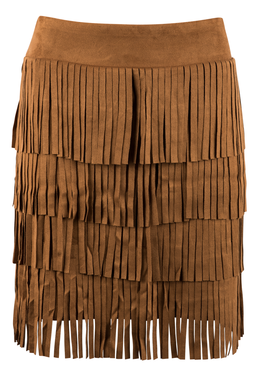 W.A.Y. Faux Suede Fringe Skirt