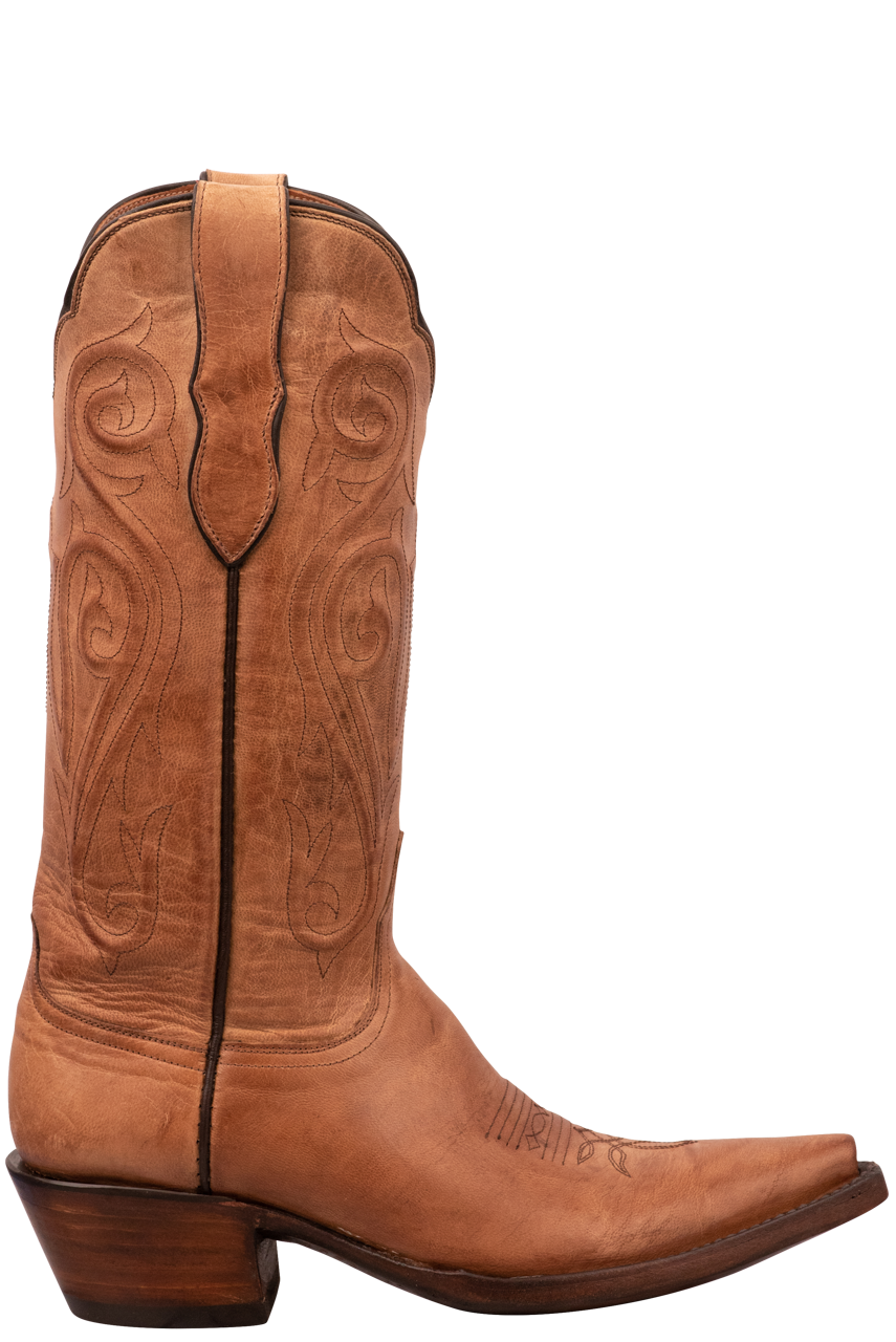 Black Jack Goat Leather Cowgirl Boots - Tan