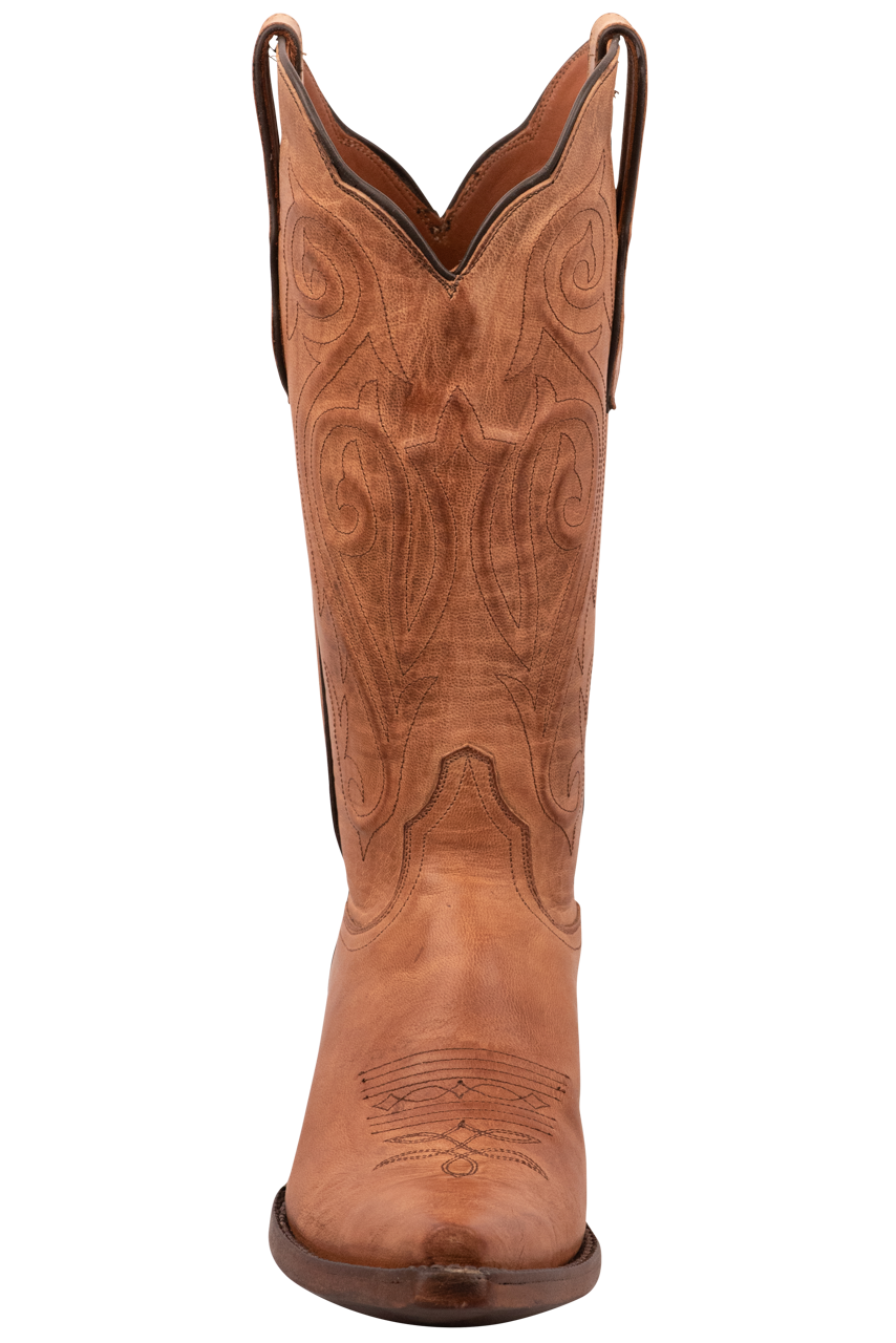 Black Jack Goat Leather Cowgirl Boots - Tan