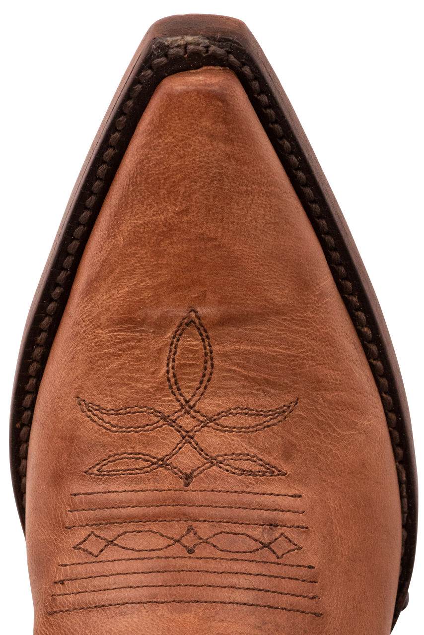 Black Jack Goat Leather Cowgirl Boots - Tan