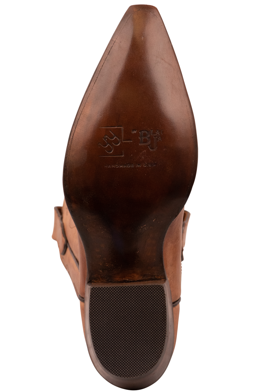 Black Jack Goat Leather Cowgirl Boots - Tan