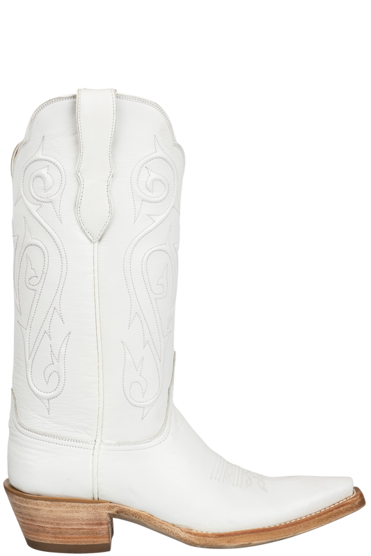 Black Jack Goat Leather Cowgirl Boots - White