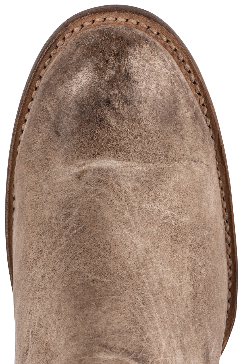 Lucchese Women's Ericka Distressed Cowgirl Booties - White