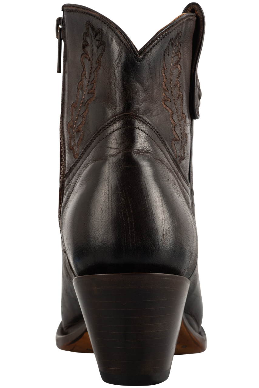 Lucchese Women's Leather Wing Cowgirl Booties - Tobacco
