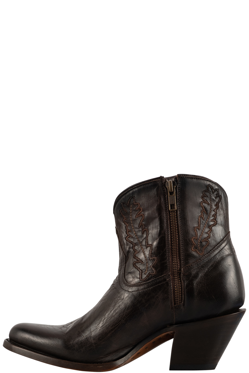 Lucchese Women's Leather Wing Cowgirl Booties - Tobacco