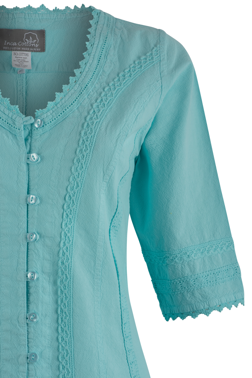 Inca Cottons 3/4 Sleeve Crochet Top