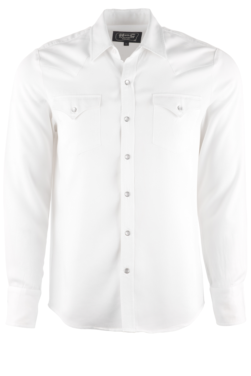 H Bar C Ranchwear Denver Pearl Snap Shirt - White