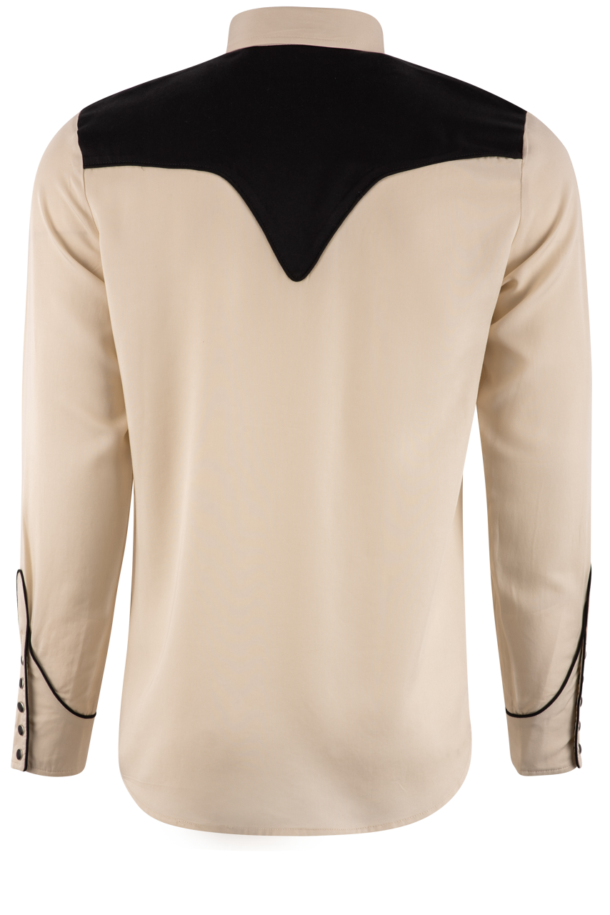 H Bar C Ranchwear Western Long Sleeve Pearl Snap Shirt - Off White