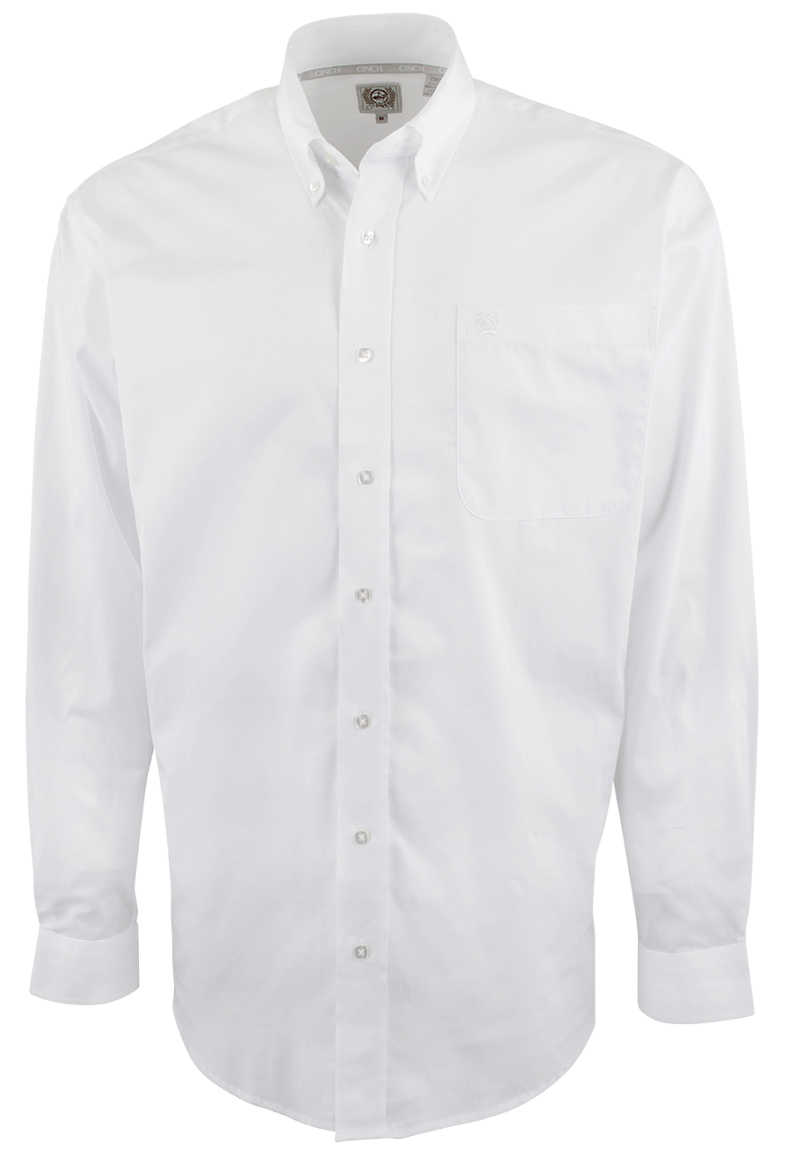 Cinch Men's White Modern Fit Long Sleeve Western Shirt Cinch Men's White Modern Fit Long Sleeve Western Shirt