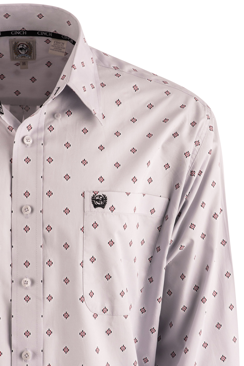 Inca Print Long Sleeve Button-Front Shirt