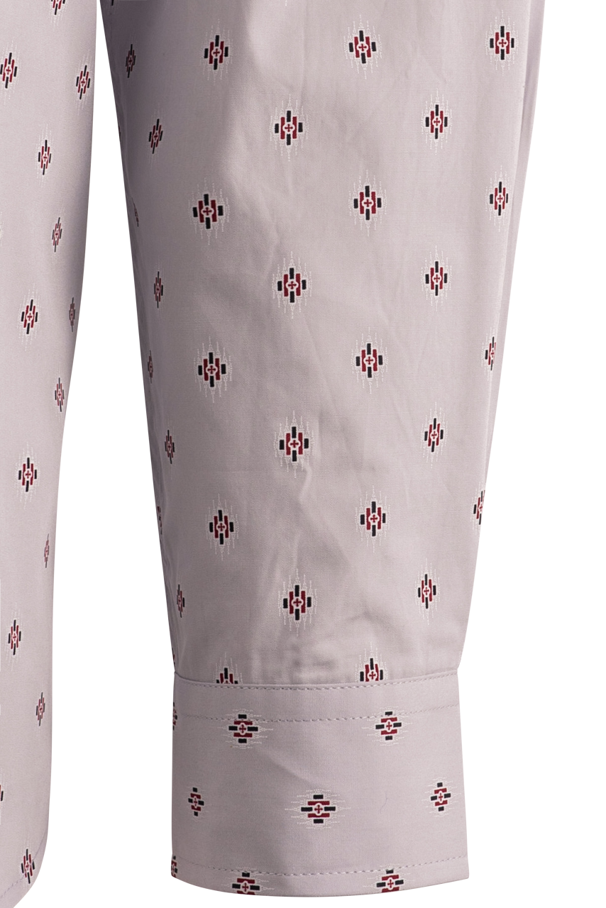 Inca Print Long Sleeve Button-Front Shirt