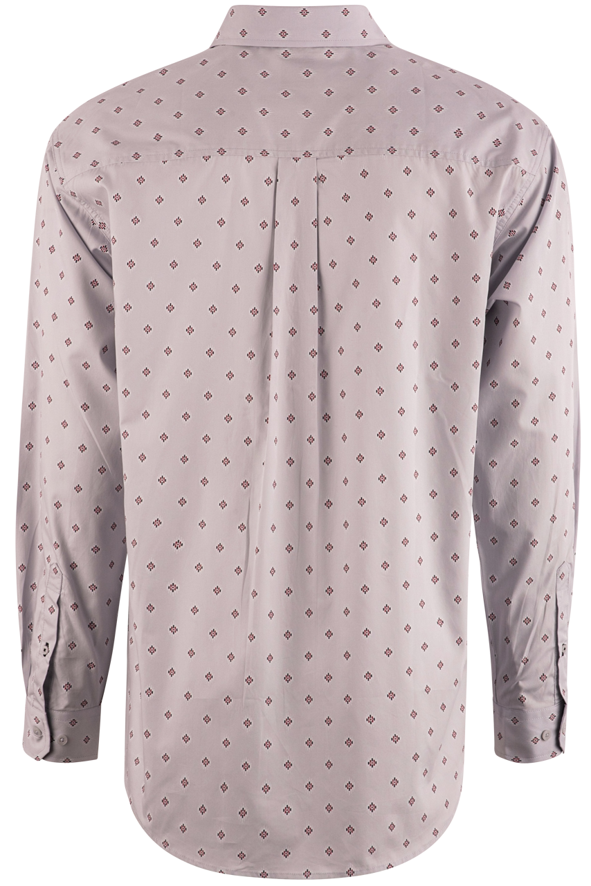 Inca Print Long Sleeve Button-Front Shirt
