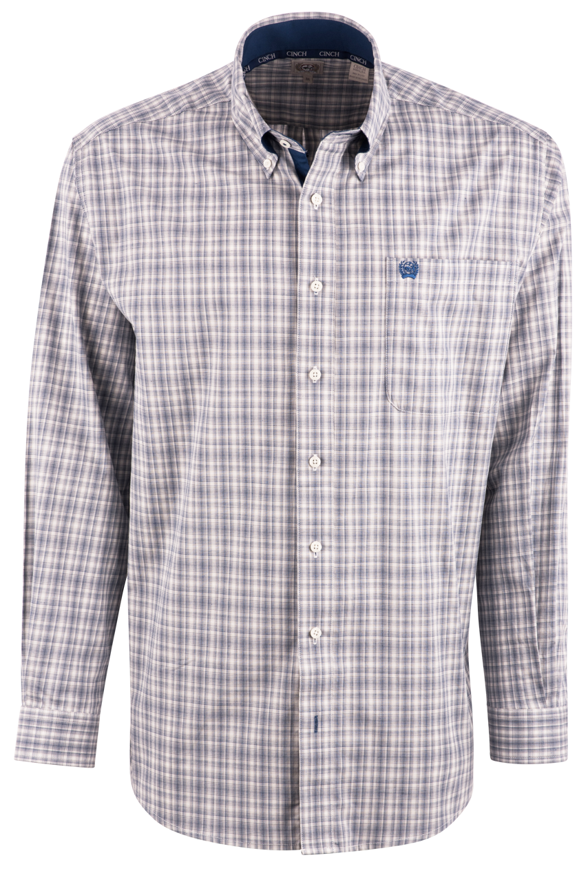 Cinch Royal Plaid Button-Front Shirt - Cream