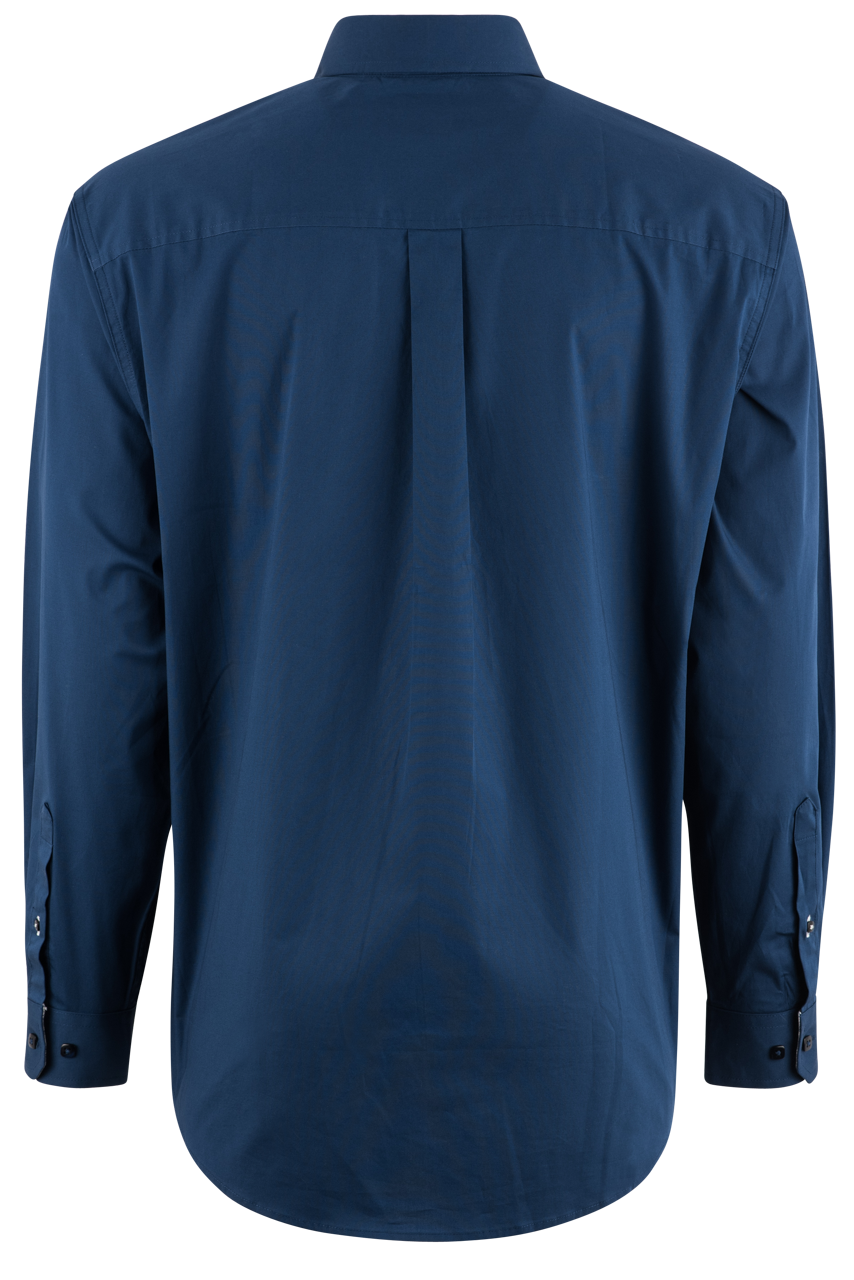 Cinch Solid Stretch Button-Front Shirt - Royal Navy