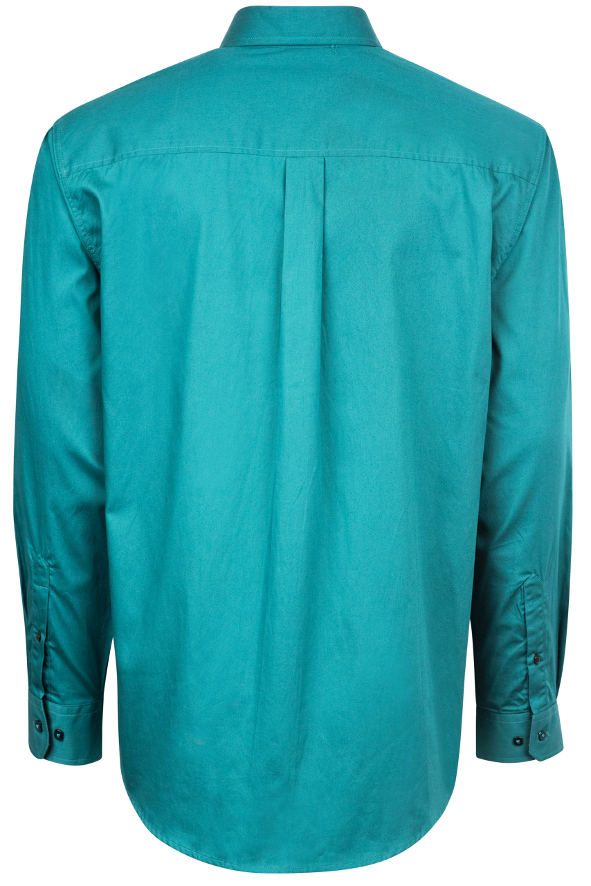 Cinch Solid Cotton Button-Front Shirt - Teal