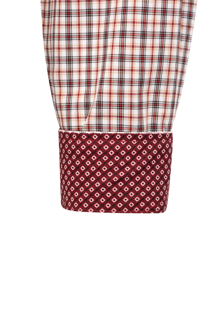 Cinch Check Woven Button-Front Shirt - Red