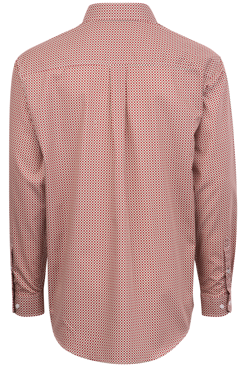 Cinch Block Dotted Button-Front Shirt - Burgundy