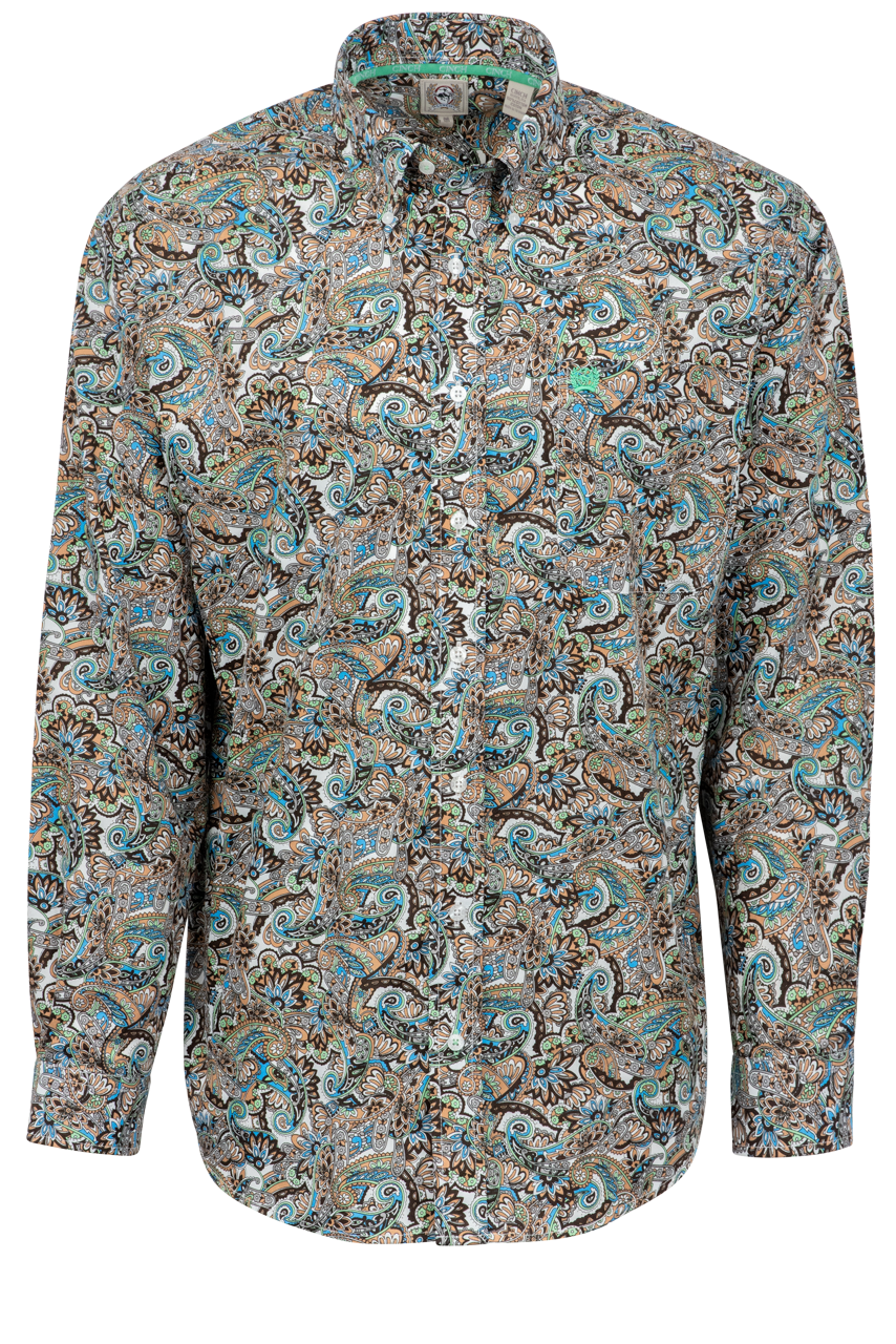 Cinch Paisley Button-Front Shirt - Multi