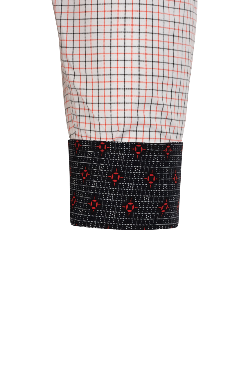 Cinch Woven Check Button-Front Shirt - Red