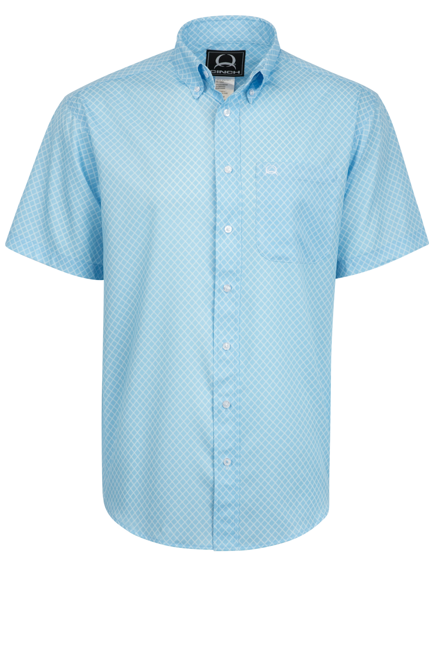Cinch Arenaflex Button-Front Shirt - Light Blue Diamond