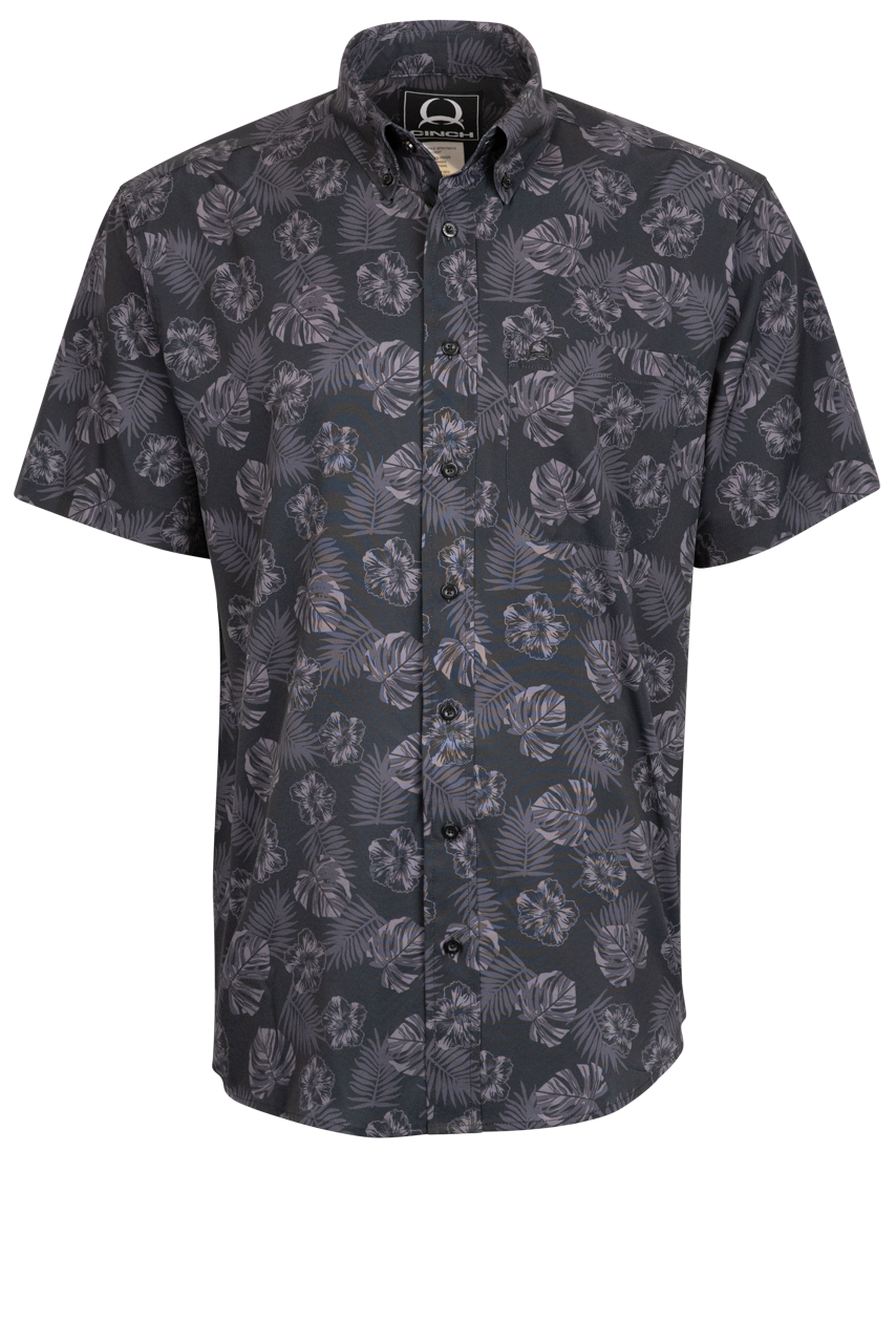 Cinch Arenaflex Button-Front Shirt - Black Leaf