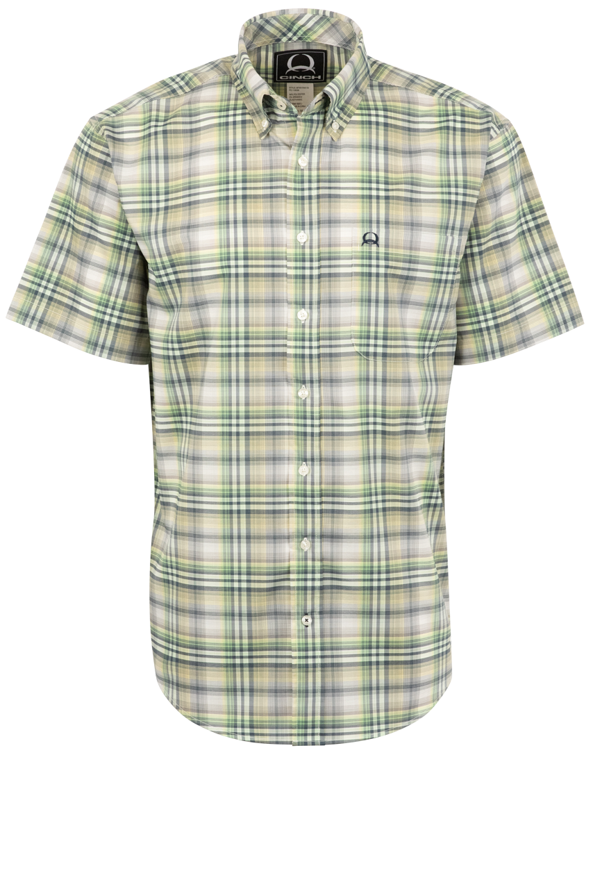 Chemise Western Homme Texas Cotton – M, Coton 100%, Manches Longues Carreaux Violet/vert (USA)