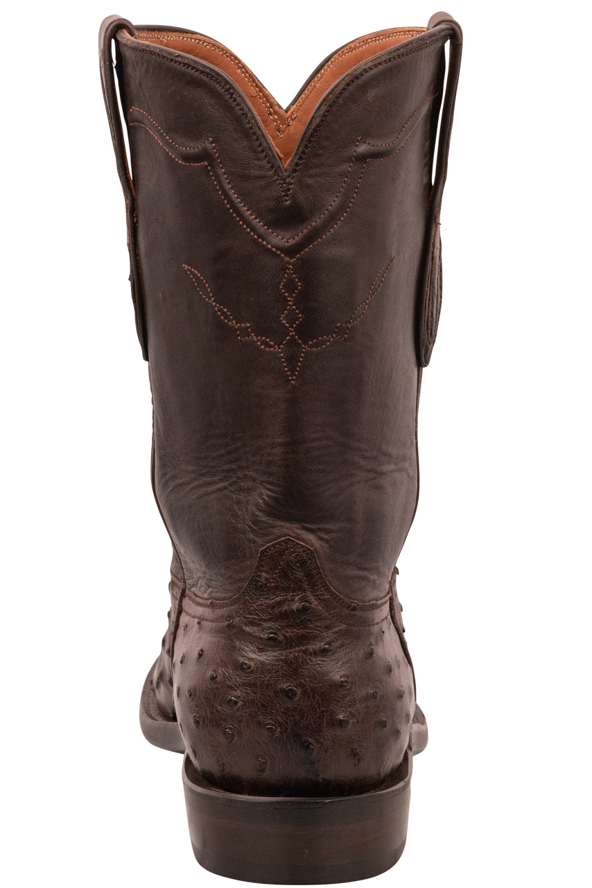Black Jack Full Quill Ostrich Roper Boots - Chocolate