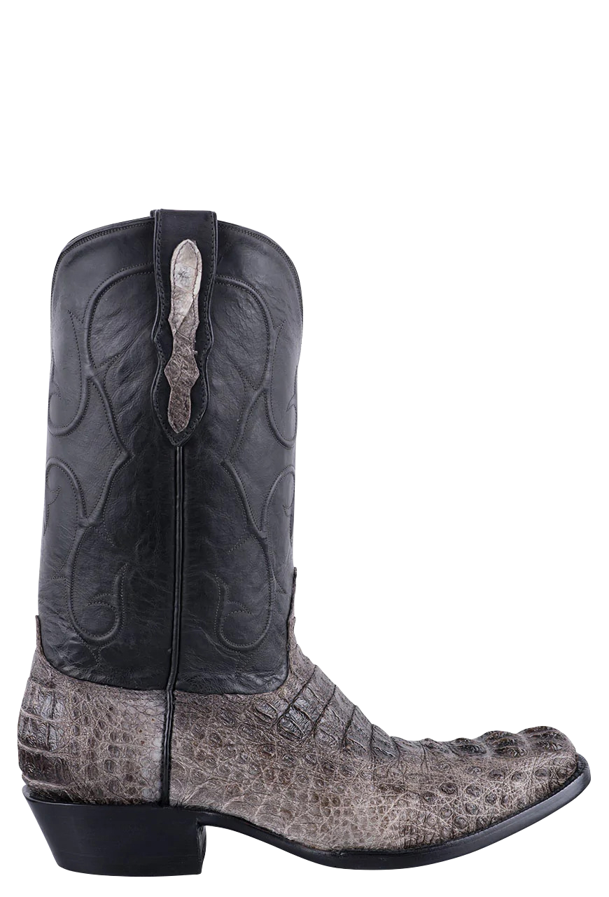 BLACK Double Hornback Genuine Alligators Crocodile Leather Skin Belt Buckle  Men 