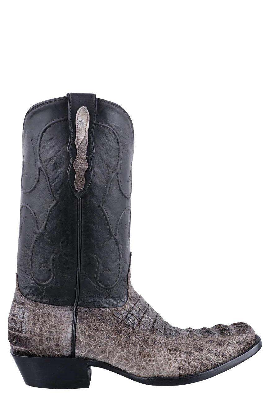 Black Jack Caiman Hornback Cowboy Boots - Gray