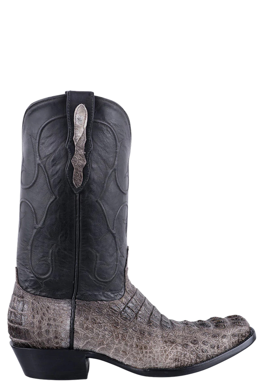 Black Jack Caiman Hornback Cowboy Boots - Gray