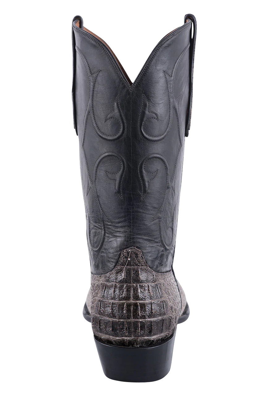Black Jack Caiman Hornback Cowboy Boots - Gray
