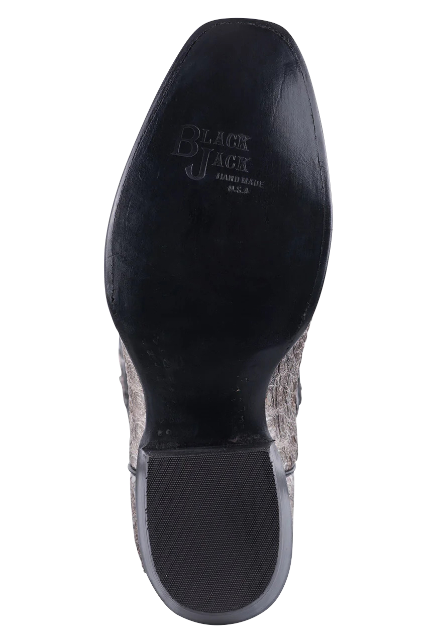 Black Jack Caiman Hornback Cowboy Boots - Gray