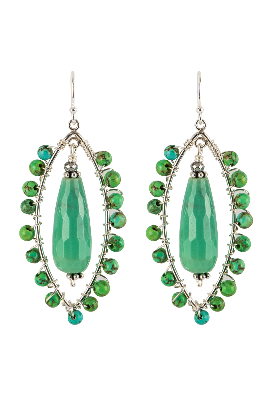 Breathe Deep Designs Tiny Green Opal Earrings