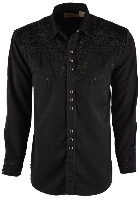 Scully Gunfighter Western Snap Front Shirt - Jet Black
