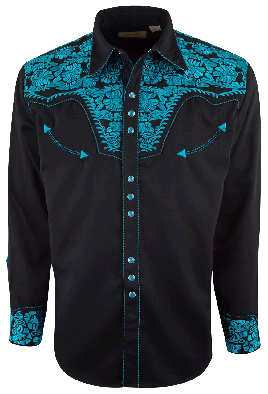 Scully Men s Gunfighter Shirt Turquoise